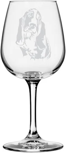 Miniatura 230 de Copa de vino de 12.75 onzas con diseño de perro grabado