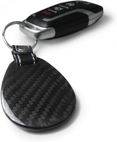Miniatura 4 de iPick Image Llavero grande de fibra de carbono real negro para Chevrolet Corvette C7 Z06, con licencia oficial, Negro