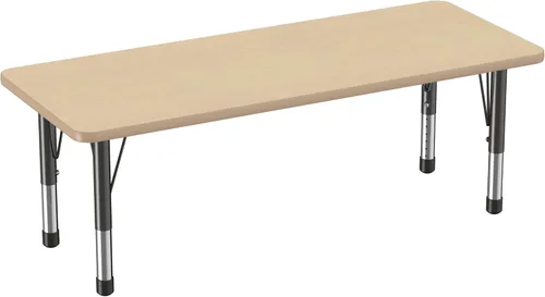 Miniatura 25 de FDP - Mesa rectangular para actividades escolares y aulas (24 x 36 pulgadas), patas gruesas para niños pequeños, altura ajustable de 15 a 24