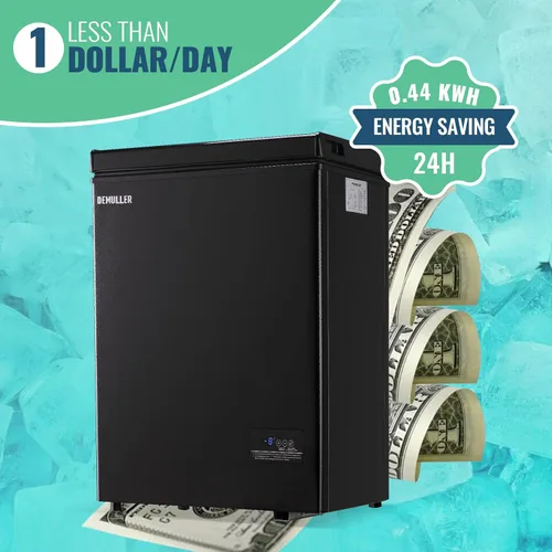 Miniatura 5 de DEMULLER Congelador de pecho pequeño y profundo con cesta extraíble, congelador compacto con panel de control digital, rango de temperatura de -12℉