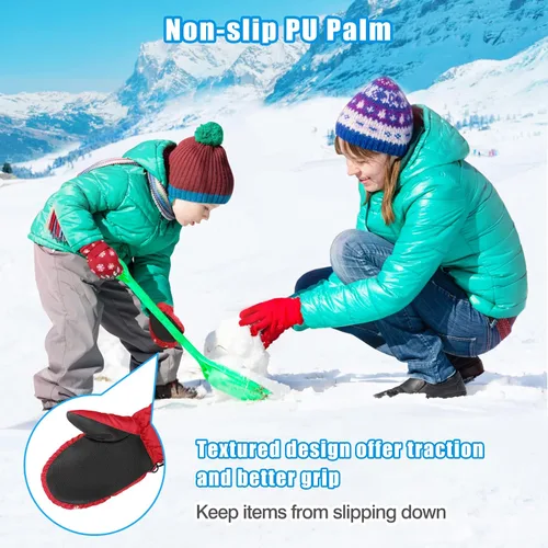 Miniatura 4 de MoKo Manoplas de esquí para niños, guantes de esquí aislados impermeables para niñas y niños, guantes de nieve de invierno para niños