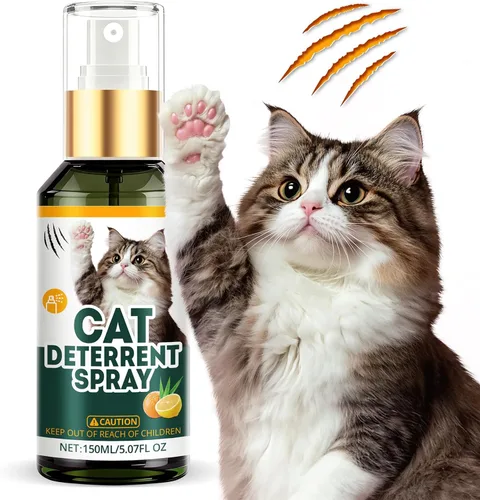 Spray disuasorio para gatos, repelente natural seguro para gatos en interiores y exteriores, disuasorio de aerosol para marcas de orina, ayuda de