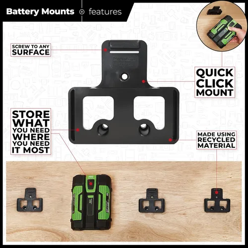 Miniatura 5 de StealthMounts Soporte de batería compatible con EGO 56V (paquete de 4) - Soportes de batería negros para EGO Soporte para EGO 56V Fabricado