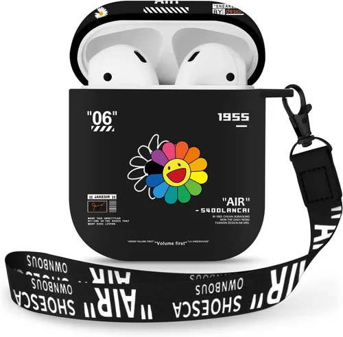 Gedicht Funda para Airpods de 2ª generación, bonito diseño de girasol de colores geniales, fundas protectoras de TPU suaves para Airpods de 2ª/1ª