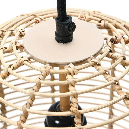 Miniatura 5 de Creative Co-Op Lámpara de techo moderna de ratán tejida a mano, estilo bohemio, natural
