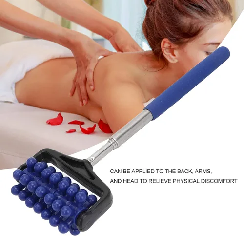 Miniatura 4 de YUYTE Masajeador telescópico Rodillo de espalda ajustable para masaje con brazo trasero ajustable para hombres y mujeres [azul marino]
