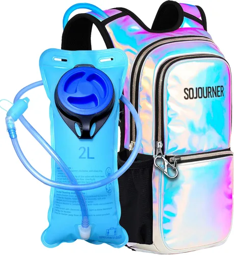 Miniatura 13 de SoJourner Bags, Rave Hydration Pack - Bolsa de agua de 2L incluida, para festivales, raves, senderismo, ciclismo, fiestas, escalada, carrera y más