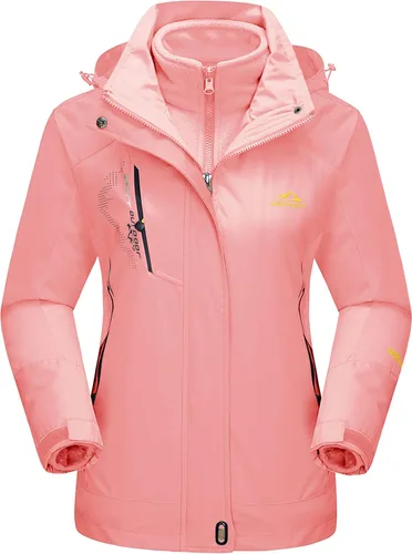Miniatura 17 de MAGCOMSEN - Abrigos de invierno 3 en 1 para mujer, chaqueta de esquí impermeable, cortavientos, con forro polar, parka