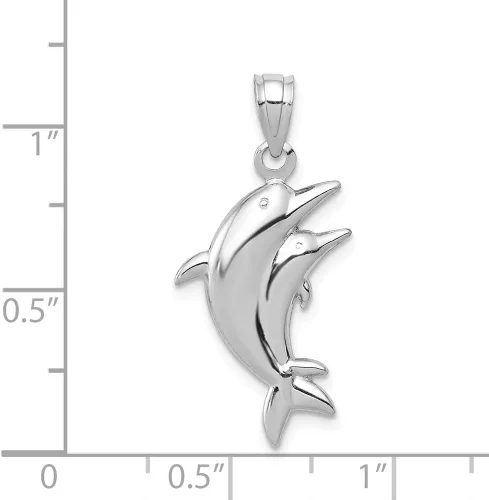 Miniatura 4 de Colgante de oro blanco de 14 k con delfines, Metal