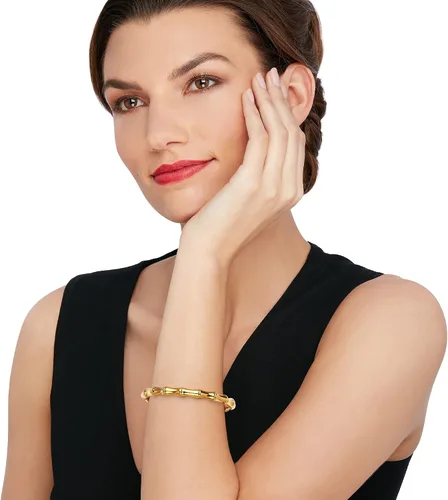 Miniatura 2 de Ross-Simons Italian Andiamo 14kt Yellow Gold Over Resin Bamboo Bangle Bracelet