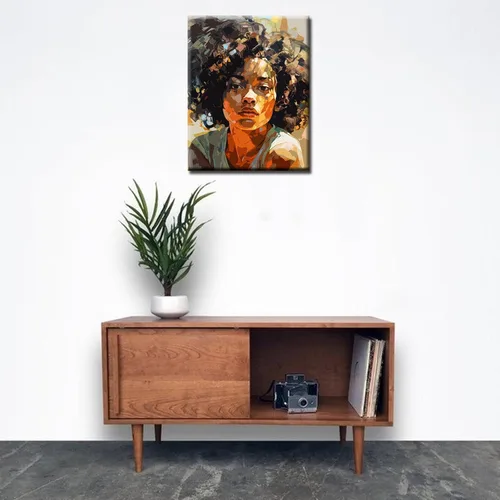Miniatura 4 de Tucocoo Kit de pintura africana por números para niñas negras, lienzo de 16 x 20 pulgadas, pintura al óleo para niños, estudiantes, adultos
