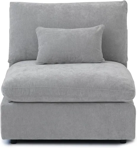 Miniatura 16 de WJShome Sofá Seccional Cloud Couch de 83 pulgadas para sala de estar, sofá seccional modular relleno de plumón, sofás en forma de L con otomana