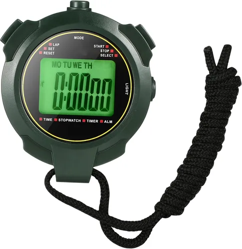 Alasum Cronómetro deportivo digital portátil con fecha multifunción para entrenamiento de fitness y uso de gimnasio y fácil operación