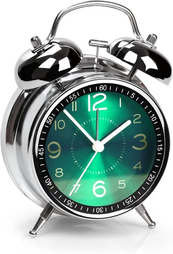Miniatura 12 de AYRELY Reloj despertador súper ruidoso para adultos que duermen pesadamente, doble campana, retro, de 4 pulgadas, silencioso, sin tictac, cuarzo