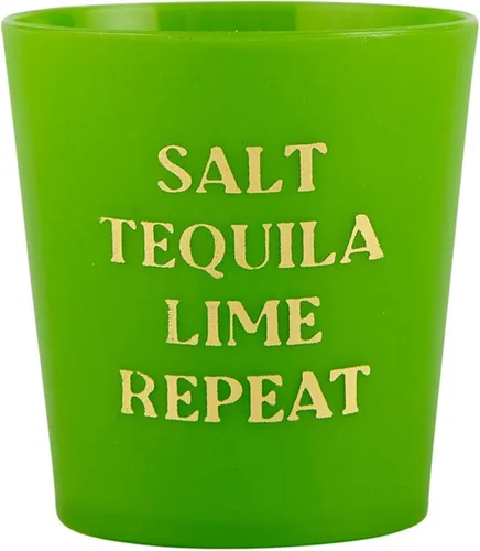 Santa Barbara Design Studio Party Shot Glass - 10 vasos reutilizables de plástico sin BPA, 2 onzas, tequila de sal y lima