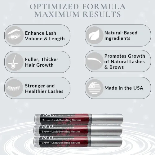 Miniatura 6 de Nicole + Brizee Suero para cejas y pestañas, fórmula natural con biotina, escualeno, ubiquinona, aminoácidos de trigo y soja, provitamina B5