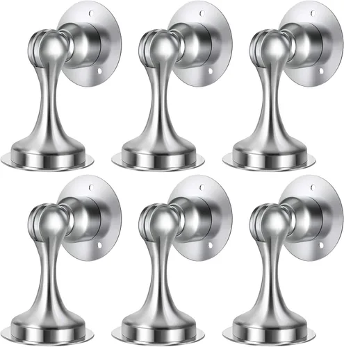 Miniatura 9 de Tope magnético para puerta, de acero inoxidable, con bloqueo magnético, cinta adhesiva de doble cara 3M, sin perforaciones, tornillos para un