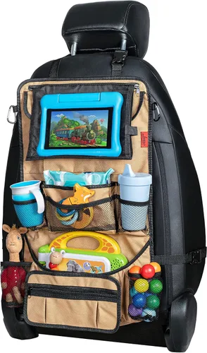 Miniatura 12 de Organizador para asiento trasero de coche Lusso Gear - Alfombrilla protectora contra los pies de los niños - 12 bolsillos grandes de almacenamiento