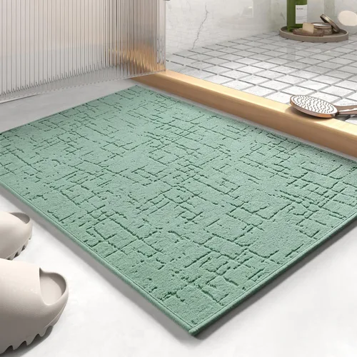 Miniatura 9 de AMOAMI - Tapete de baño - Tapetes de piso de baño absorbentes de secado rápido - Tapetes de baño lavables con respaldo de goma para alfombras