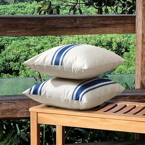 Miniatura 2 de OTOSTAR Paquete de 2 fundas de almohada para exteriores de 18 x 18 pulgadas, impermeables, decorativas, cuadradas, geométricas, para sofá, patio