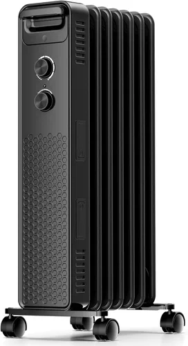 Calentador de radiador eléctrico portátil, calentadores de espacio con relleno de aceite con 3 ajustes de calor, termostato ajustable, protección