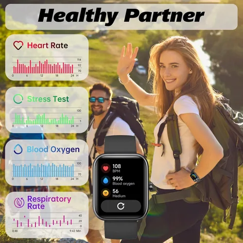Miniatura 5 de VRPEFIT Reloj inteligente para hombres y mujeres con Bluetooth para llamadas, reloj inteligente con Alexa incorporada, reloj de fitness DIY de 1.8