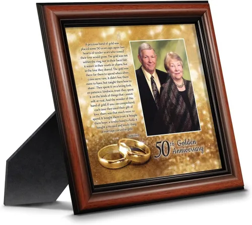 Miniatura 29 de Crossroads Home Décor Boda 50 para padres, decoraciones de 50 aniversario para fiesta, aniversario de oro, regalos de 50 años, 50 para parejas, Gris