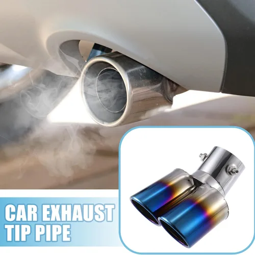 Miniatura 2 de Tubo de doble punta de escape para automóvil, doble salida, diámetro aplicable, 2.4 pulgadas, tubo de escape universal, punta de silenciador, tubo