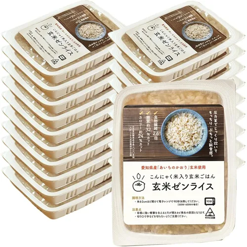 Izukappa de Japón: 5.64 oz x 20 piezas de arroz marrón zen, opción baja en calorías, arroz Shirataki, solo 90 segundos en microondas, fácil de
