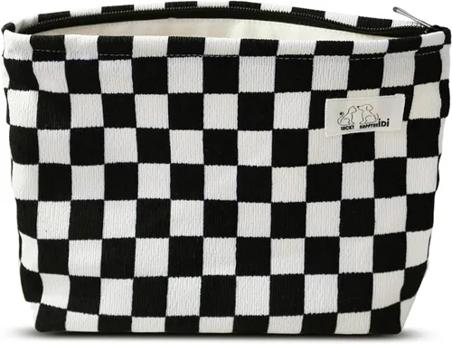 Miniatura 23 de HAPPYHEIDI Bolsa de maquillaje estética para mujer con compartimento para accesorios con cremallera para cosméticos, viajes, organizador de bolsos