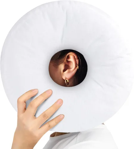 Miniatura 8 de Cheer Collection Almohada de dona para recuperación de piercings de oreja, almohada de lujo de microfibra para dormir de lado, para dormir