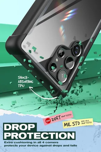 Miniatura 3 de i-Blason Funda transparente para Samsung Galaxy S22 Ultra (6.8 pulgadas) 5G, funda protectora robusta [Ares] sin protector de pantalla integrado