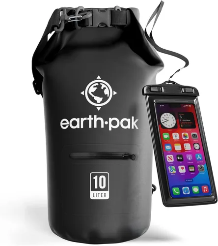 Earth Pak Bolsa seca impermeable con bolsillo con cremallera, mochila impermeable para mantener el equipo seco Verde Espuma de mar