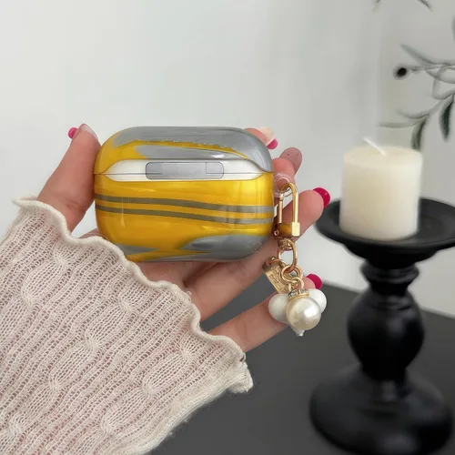Miniatura 3 de Funda para Airpods Pro 2, funda con diseño de nubes con purpurina compatible con Apple Airpods Pro de 2ª/1ª generación (2023/2022/2019) con llavero