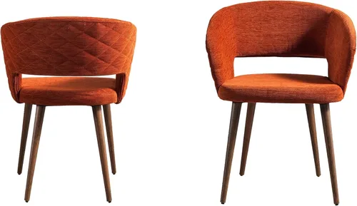 Ottomanson Juego de 2 sillas de comedor, color naranja Palermos Palermos Naranja Con Patas De Madera