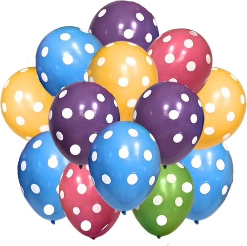 Miniatura 3 de PMU Globos de lunares – Globos pequeños multicolor para cumpleaños, bodas, Navidad, aniversarios de Halloween, baby shower y suministros de Surtido