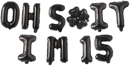 Miniatura 34 de Globos de látex de 16 pulgadas con texto en inglés "Oh I'm 14" Black Hallo Fourteen Cheers to 14 Years Old Theme Decor for Man Woman Happy 14th