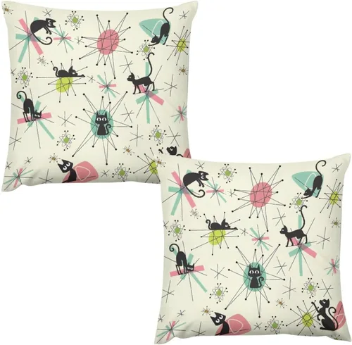 Miniatura 26 de Juego de 2 fundas de almohada florales retro de los años 70, Groovy Funky Hippie Flor Naranja Estética Boho Fundas de Almohada de 16 x 16 pulgadas