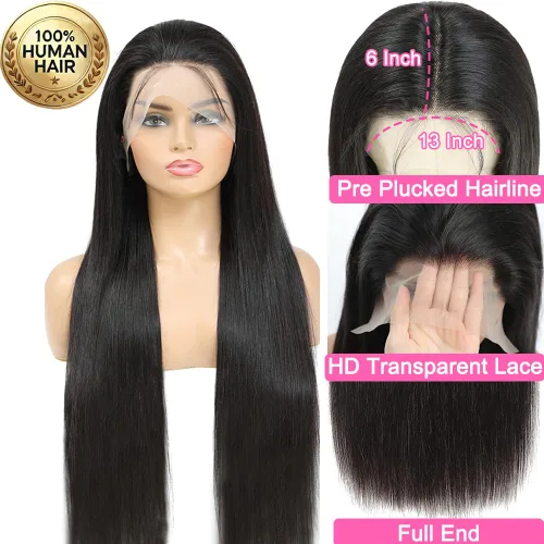 Miniatura 2 de CUTE BEIN Pelucas de cabello humano con encaje frontal HD de 13 x 6 pulgadas de densidad 250, [2 años de vida útil, 9.12 onzas], pelucas de cabello