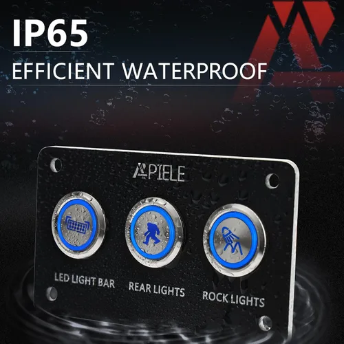 Miniatura 2 de APIELE Interruptor de botón de presión para barra de luz LED, encendido/apagado SPST, acero inoxidable, 10A, 12V, 24VDC, precableado, 19mm, 0.74