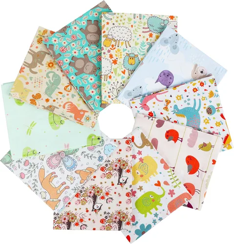 Miniatura 17 de Craftido -25 Opciones- Paquetes de Tela 100% Algodón para Quilting 10pcs Fat Quarters 18"x21"-Peso Medio 5.2 oz- Algodón Suave para Acolchado, Tie