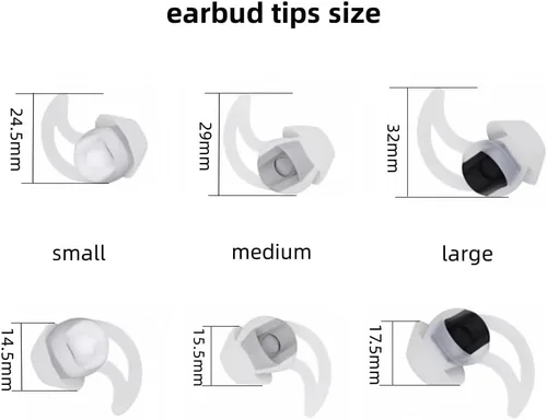 Miniatura 2 de Puntas de silicona para auriculares, puntas de repuesto compatibles con Bose Qc20 Qc30 IE2 SoundSport IE3 SIE2i auriculares Bud Covers Small 3 pares