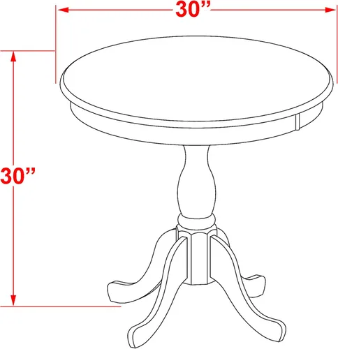 Miniatura 10 de East West Furniture ESSI3-BCH-21 - Juego de comedor de 3 piezas para espacios pequeños, contiene una mesa de comedor redonda con pedestal y 2 sillas