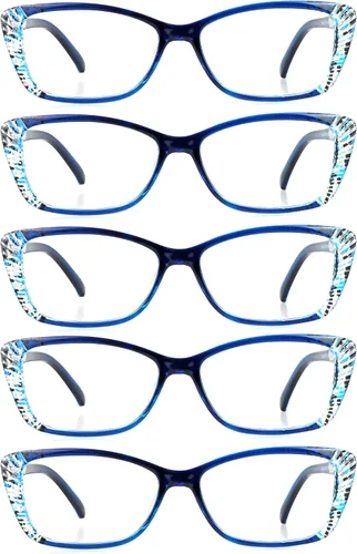 Miniatura 9 de LifeArt - 5 pares de anteojos de lectura, con filtro de luz azul, para la computadora, para mujeres y hombres, marco de anteojos de moda