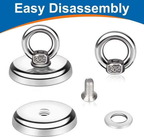 Miniatura 3 de E BAVITE Ganchos magnéticos, imanes de neodimio de tierras raras resistentes de 60 libras con orificio avellanado, perfectos para el hogar, cocina