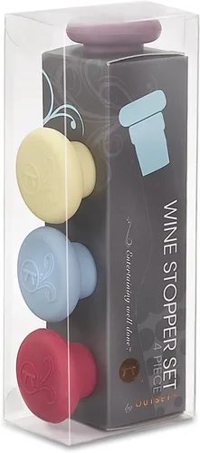 Miniatura 2 de Outset B229 Tapones de silicona para botellas de vino, juego de 4, surtido Colores Variados