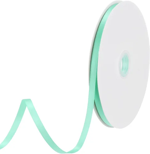 Miniatura 230 de MECCANIXITY Cinta de satén de 3/8 pulgadas de 50 yardas, de grogrén, de seda sólida, fina para ramo de boda, para regalo del día de San Valentín