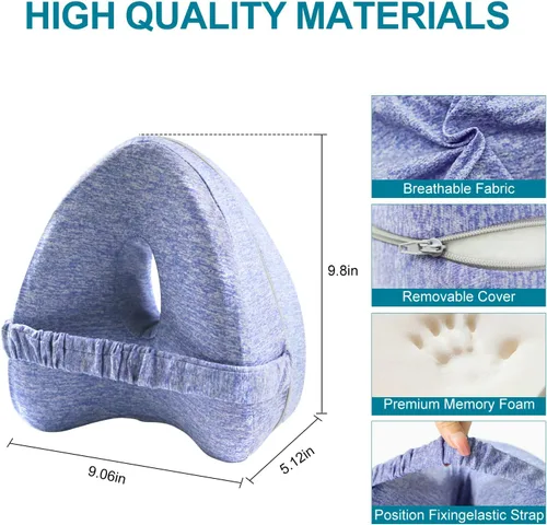 Miniatura 2 de SWZEC Leg Alignment Pillow - Orthopedic Memory Foam Support Pillow for Side Sleepers (Blue)