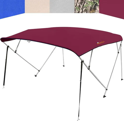 Miniatura 14 de KING BIRD Toldo Superior de Barco Bimini de 3-4 Arcos Protección Solar Toldo de Barco Impermeable Marco de Aluminio Inoxidable de 1 Pulgada 46