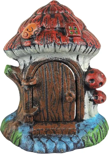 Miniatura 2 de Lulu Decor, Tapón decorativo para puerta de hada, 100% hierro fundido, 4 libras, 5 onzas (diseño de setas)